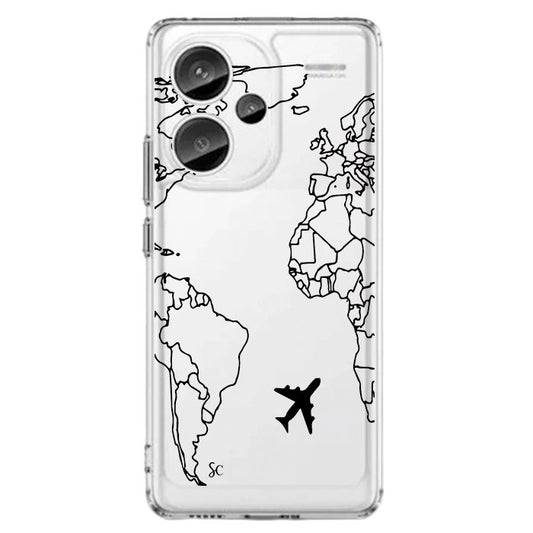 Case Celular Mapa Mundi Negro - Xiaomi