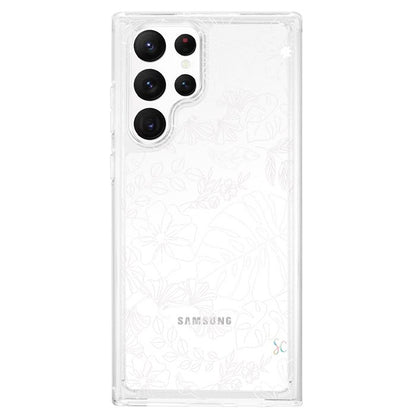 E. Case flores blancas - Samsung