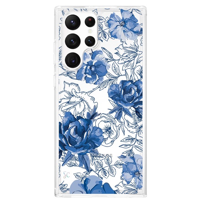 Case Celular Flores Azules - Samsung